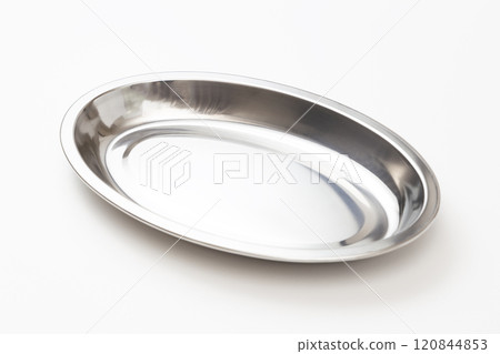 Stainless steel curry dish on white background Stainless steel curry dish on white background 120844853