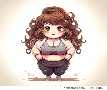 赤壁人物胖女人形像素材 赤壁人物胖女人形像素材 120844863