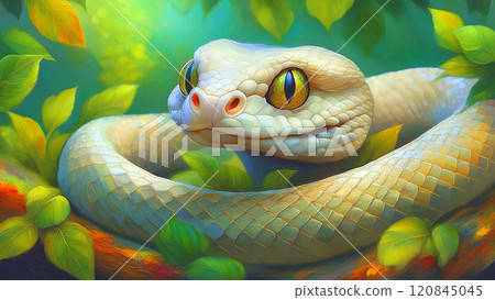 Cute white snake Cute white snake 120845045