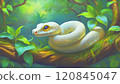White snake on a tree 120845047