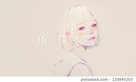 Cute female portrait illustration 120845203