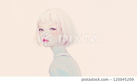 Cute female portrait illustration 120845209