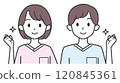 Illustration of a young nurse doing a fist pump 120845361