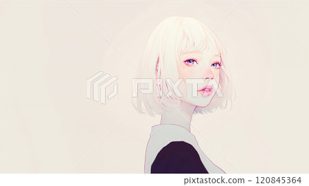 Cute female portrait illustration 120845364