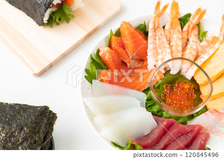 自己在家做的手捲壽司-食材圖01 自己在家做的手捲壽司-食材圖01 120845496