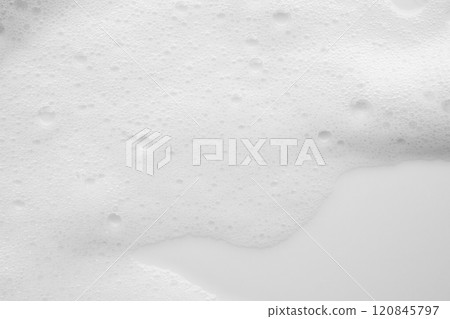 Abstract white soap foam bubbles texture on white background Abstract white soap foam bubbles texture on white background 120845797