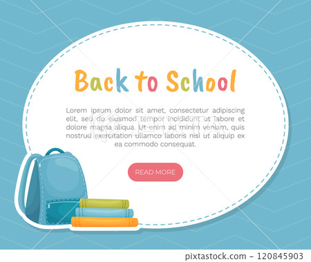 Back to School Banner Design with Supply Vector Template Back to School Banner Design with Supply Vector Template 120845903