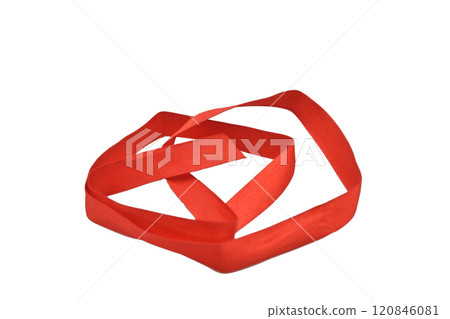 Red fabric tape, packaging. Red fabric tape, packaging. 120846081