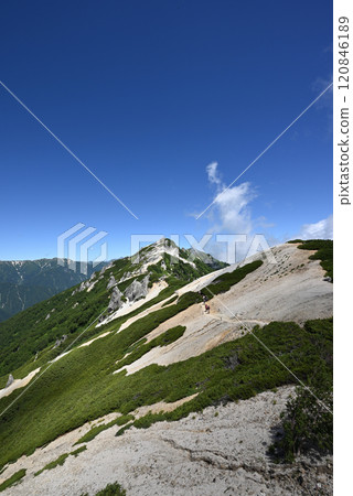 Climbing Mount Tsurugidake, Northern Alps, Nagano Prefecture Climbing Mount Tsurugidake, Northern Alps, Nagano Prefecture 120846189