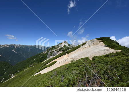 Climbing Mount Tsurugidake, Northern Alps, Nagano Prefecture Climbing Mount Tsurugidake, Northern Alps, Nagano Prefecture 120846226