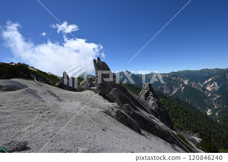 Climbing Mount Tsurugidake, Northern Alps, Nagano Prefecture Climbing Mount Tsurugidake, Northern Alps, Nagano Prefecture 120846240