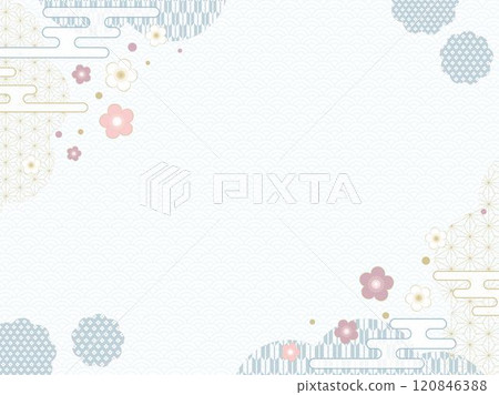 Plum blossom frame Blue 120846388