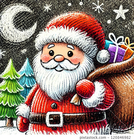 hand drawn illustration of santa claus 120846982