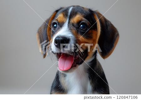 Adorable Beagle Puppy with Playful Expression for Pet Photography and Posters Generative AI 120847106