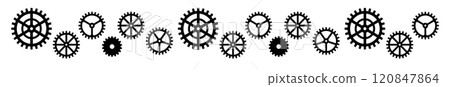 Gears line vector black 120847864