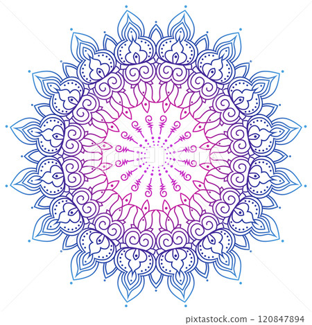 Gradient color mandala pattern 120847894