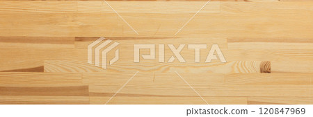 A minimalist wooden texture backdrop, offering soft tones and a clean surface for creative design, top view, copy space 120847969