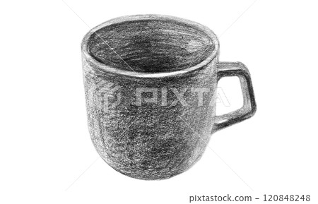 用鉛筆畫的黑色杯子 120848248