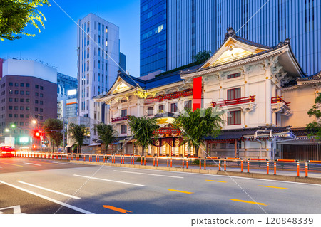 Ginza, Tokyo, Japan cityscape with the Kabuki Theatre 120848339