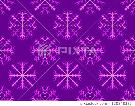 Snowflakes seamless pattern. Winter background with geometric snowflakes of different shapes. Christmas and New Year design for wrapper, banner, and poster. Vector illustration 120848382