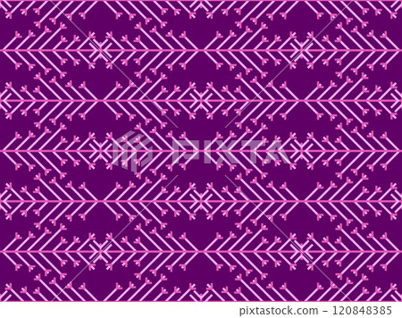 Snowflakes seamless pattern. Winter background with geometric snowflakes of different shapes. Christmas and New Year design for wrapper, banner, and poster. Vector illustration 120848385