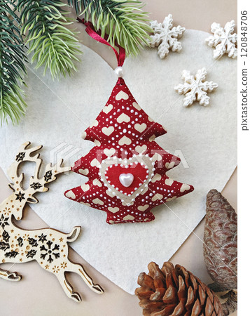Handmade Christmas Tree Ornament and Festive Decorations 120848706