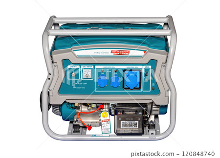 Powerful generator ready for outdoor adventures and emergency use in various settings 120848740