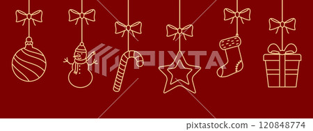 Christmas hanging ornaments background Christmas hanging ornaments background 120848774