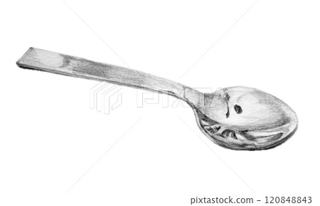 用鉛筆畫的湯匙 120848843