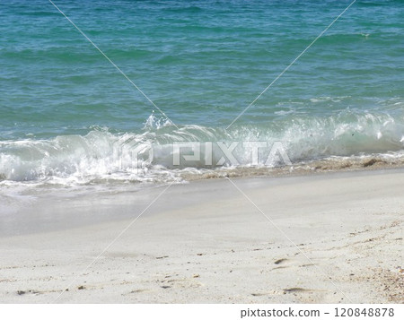 Sea: Emerald green shoreline 120848878
