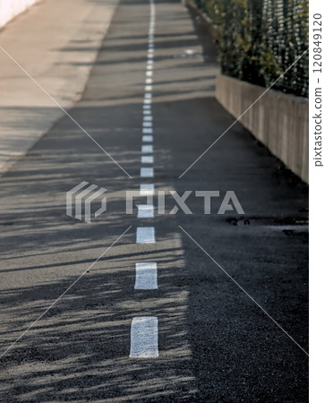 white line of bike lane 120849120