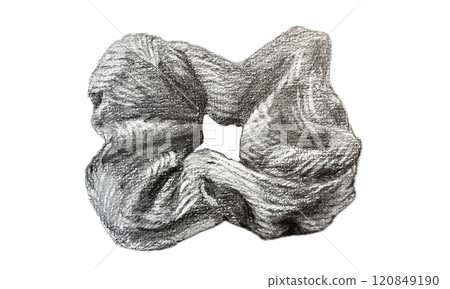 Pencil drawing of scrunchie Pencil drawing of scrunchie 120849190