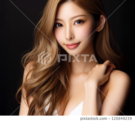 穿著白色泳衣的美麗女人 120849239