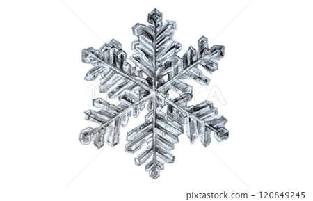 Illustration of a white snowflake drawn with a pencil 120849245