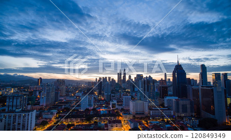 Beautiful sunrise in the capital of Malaysia kuala lumpur. 120849349