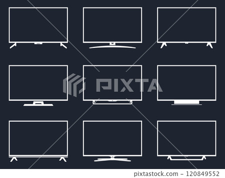 TV icons set. Modern smart tv silhouettes. 120849552