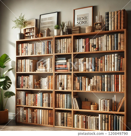 整齊排列的書架 120849790