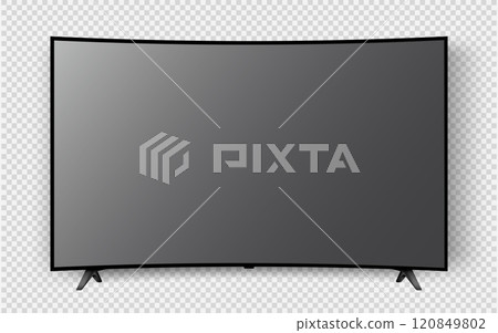 Realistic smart tv screen mockup 120849802