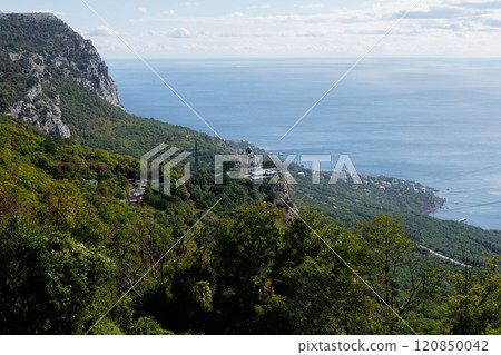 Foros Church on a cliff overlooking the sea. Church on the rock. Foros Church on a cliff overlooking the sea. Church on the rock. 120850042