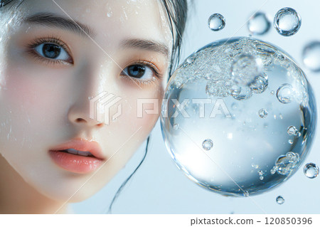 Beauty image of young woman and water drops_5 Beauty image of young woman and water drops_5 120850396