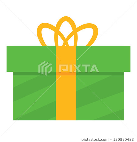 Gift box with ribbon and bow Vector 120850488