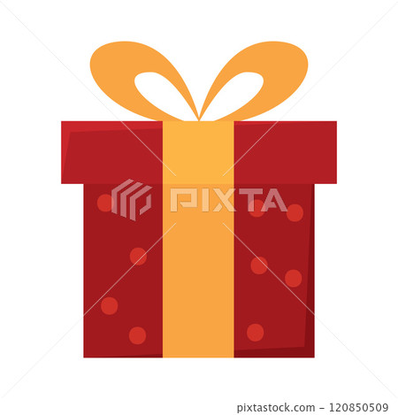 Gift box with ribbon and bow Vector 120850509