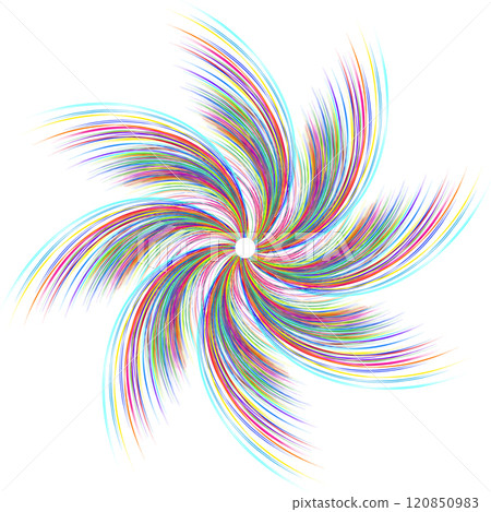 icon symbol or logo for multi color explosion. rotating blades with colorful splash strokes, modern logo 120850983