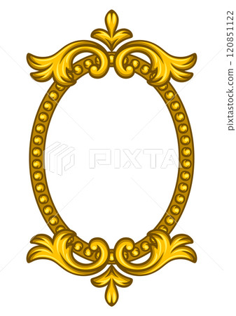 Floral frame in baroque style. Decorative curling plant. 120851122