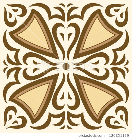 Arabic ceramic tile. Traditional eastern decorative talavera. 120851129