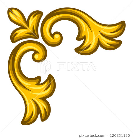 Floral corner in baroque style. Decorative curling plant. 120851130