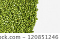 Green split peas background with one white  half 120851246