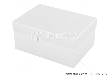 White box for gift or shoe box. 3D rendering White box for gift or shoe box. 3D rendering 120851287