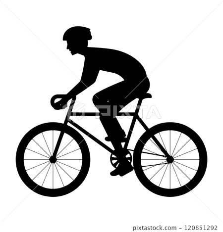 Silhouette of a Cyclist Riding a Bicycle Silhouette of a Cyclist Riding a Bicycle 120851292