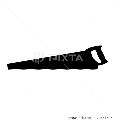 Hand Saw Silhouette Vector Illustration 120851306
